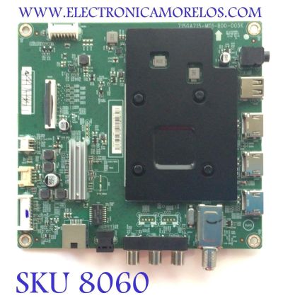 MAIN PARA TV INSIGNIA 4K UHD SMART FIRE TV / NUMERO DE PARTE XLCB02K097 / 715GA715-M01-B00-005K / PANEL'S TPT750WR-QUBF91.K REV:S9WPAW / TPT750WR-QUBF91.K REV:S9WPAV / DISPLAY HV750QUB-F91 / MODELO NS-75F301NA22